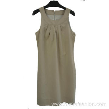 Women's Sleeveless Round Collar Dress